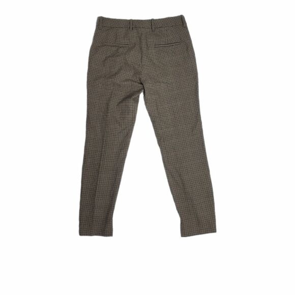 ZARA trouser plaid pant straight leg mid rise step hem 6 - Picture 4 of 10